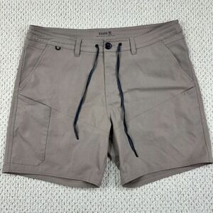 Roark Explorer Long Road Shorts Mens 38 Brown Utility Drawstring Hiking Outdoor